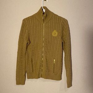 Ralph Lauren Cable Knit Zip Up Sweater